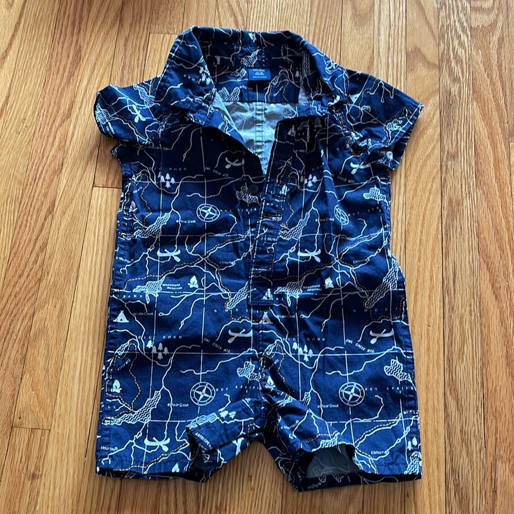 Baby GAP travel map teepee romper one piece